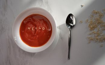 red sauce in white ceramic bowl